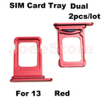 2pcs SIM Card Tray Slot For iphone 12 13 Dual Sim Card Adapter Chip Drawer Holder Replacement Parts