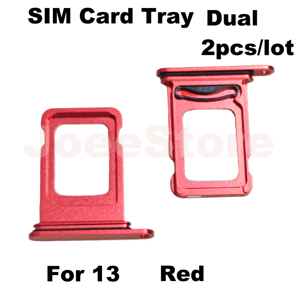 2pcs SIM Card Tray Slot For iphone 12 13 Dual Sim Card Adapter Chip Drawer Holder Replacement Parts