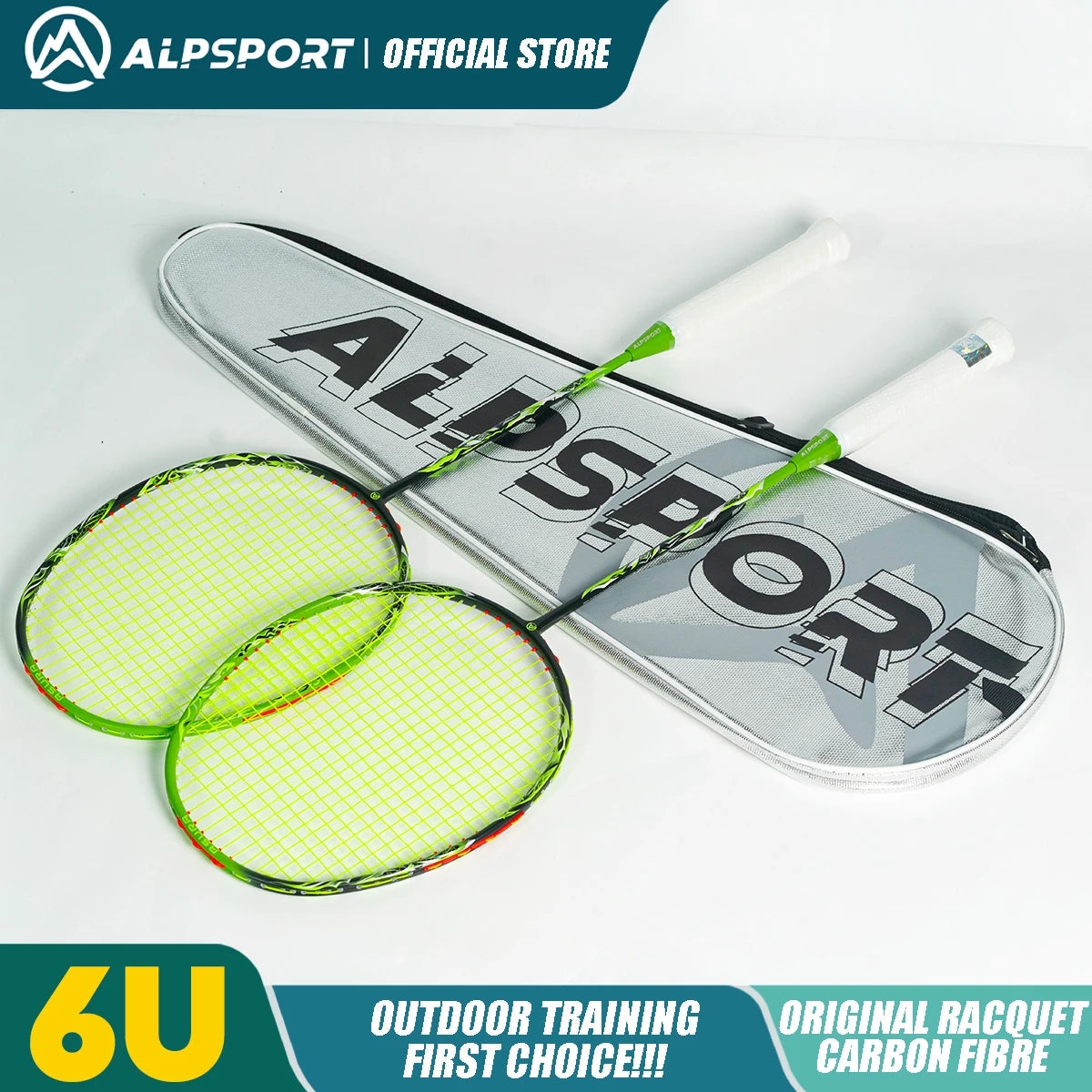 ALP Asura 6U MAX 38LBS G5 Black Badminton Racket Full Carbon Fiber Original Pro Offensive for Teens & Outdoor Sports