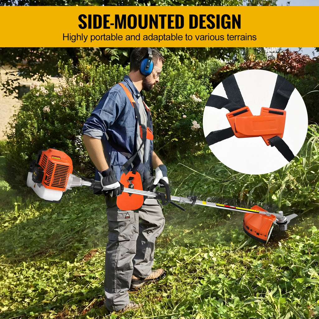 CONENTOOL 6in1 Petrol Brush Cutter 52cc 2 Stroke Gas Strimmer Multi-Functional Garden Grass Line Hedge Trimmer Tree Cutting Tool