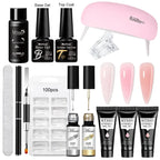 24PCS/Set 20ml Poly Naili Extension Gel  Kit Mini UV Lamp Sealer With Base Top Coat Professional Poly UVNail Gel Kit Starter Kit
