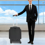 Modern 20in PC Luggage Suitcase Aluminum Alloy Hard Shell Travel Suitcase with 4 Wheels 3-open Structure for Trips
