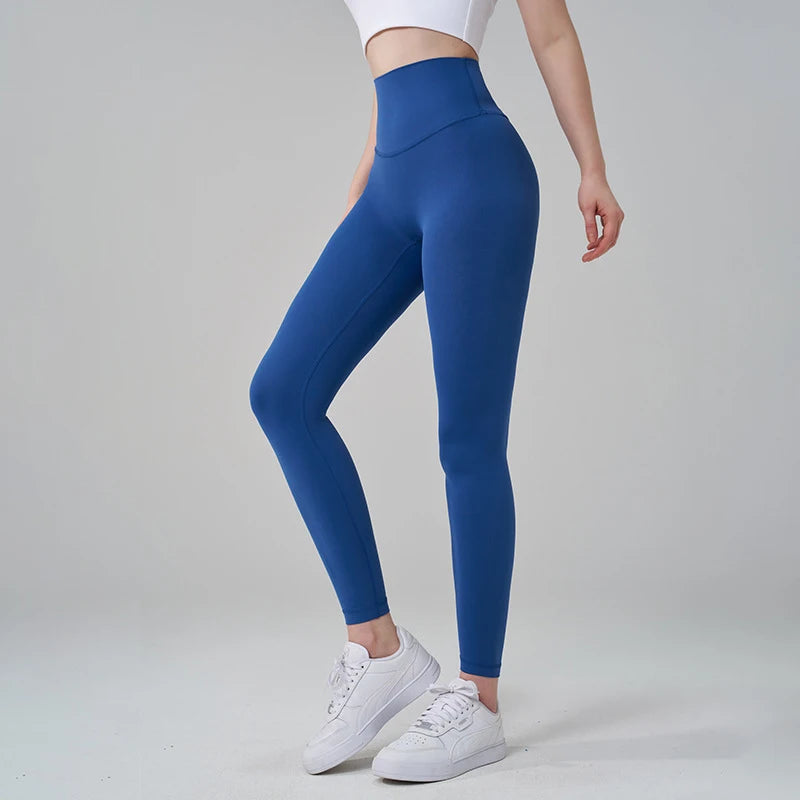SOISOU Nylon Yoga Pants Gym Leggings Women Girl Fitness Soft Tights High Waist Elastic Breathable No T Line Sports Pants