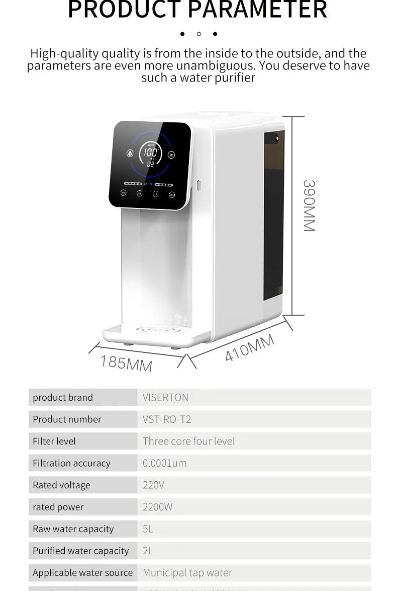 Desktop RO Hydrogen-rich Water Purifier Household Instant Hot Water Purifier Filter Direct Drinking Water Dispenser Commercial