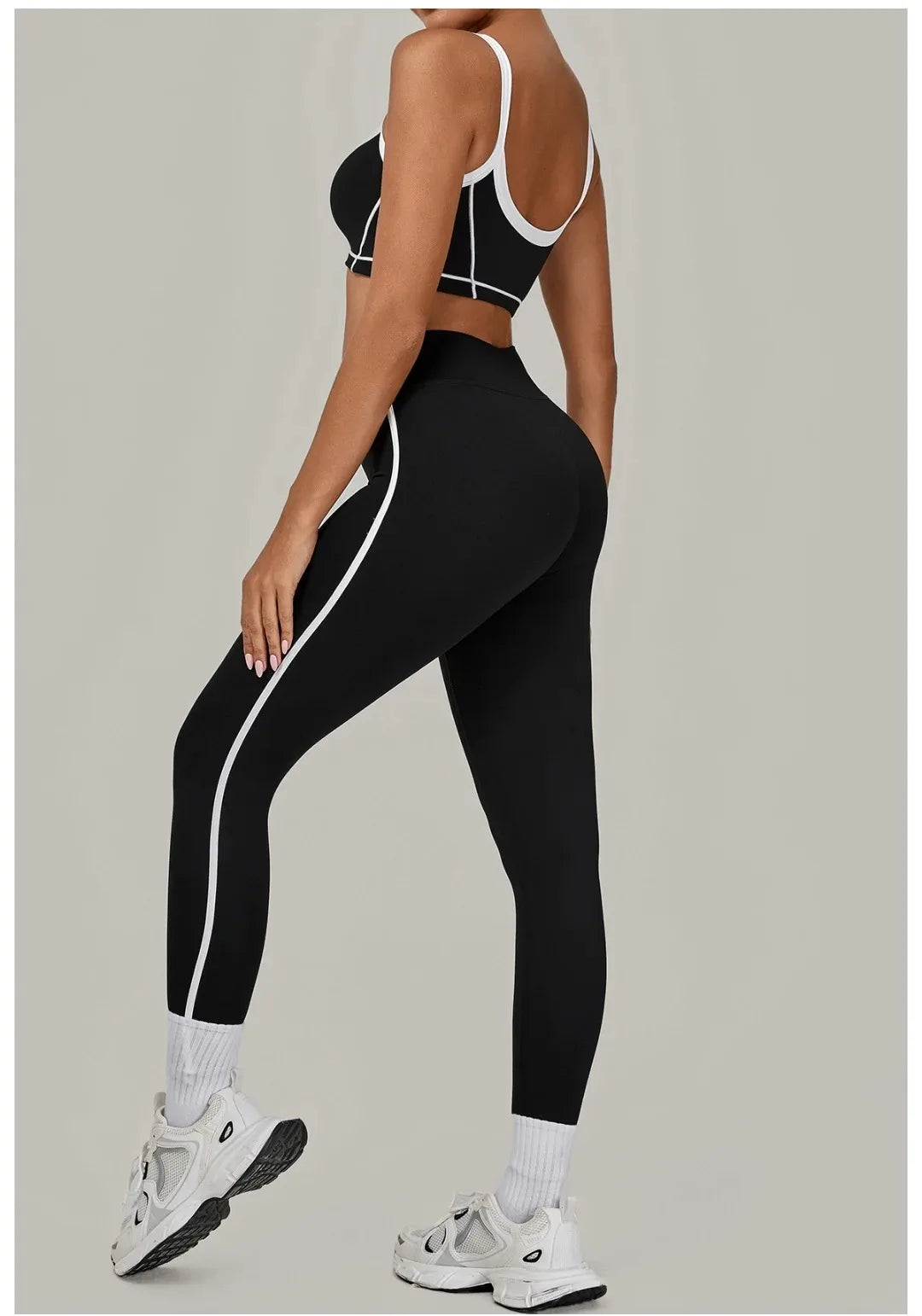 2PCS Women's Yoga Set High Waist Peach Hip Removable Padding Sports Bra Pants Fitness Suit Running Workout Gym Leggings Yoga Set