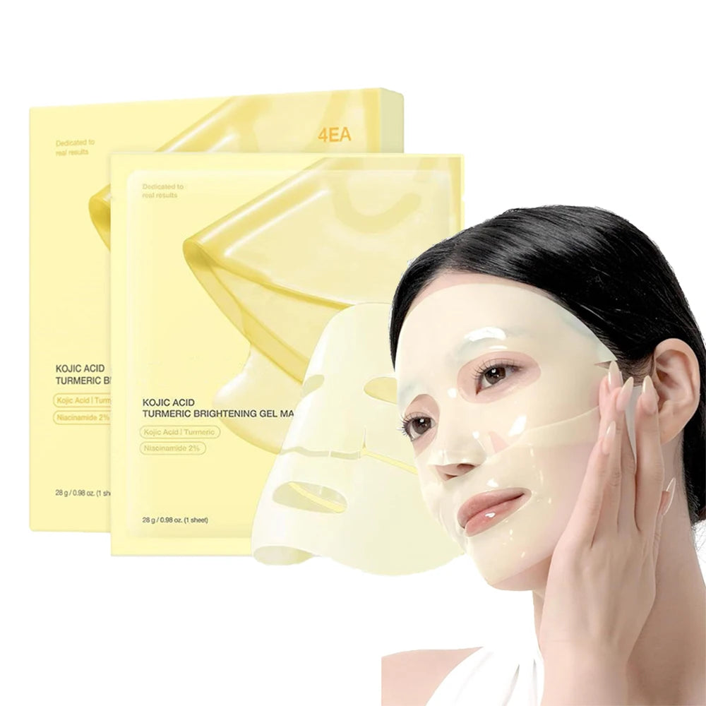 4pcs/Box Absorbable Kojic Acid Turmeric Brightening Gel Mask Collagen Moisturizing Facial Mask Retinol Anti Wrinke Firming Mask Main image