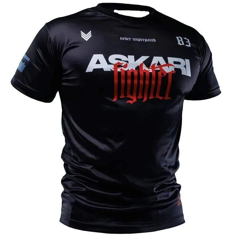 2026New Askari Men's Boxing Tight T-shirts Summer Sports Quick Dry Ice Sensation Tight-fitting Gym T-shirts Outdoor Training Top Main image