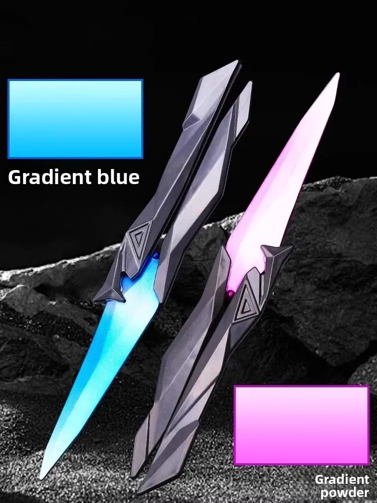 Tactical Shooter Foldable Butterfly Blade - 3D Engraved Collectible Toy Portable Melee Gear for Cosplay/Gaming Accessory Gifts