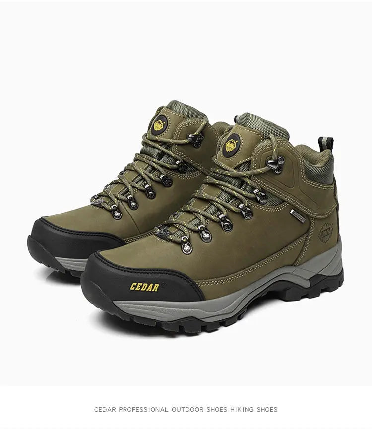 RAN Cow Leather Hiking Boots Men For men Outdoor Sport Walking Sneakers trekking Snow Shoes women Climbing Mountain Hunting boot