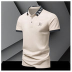 Summer men's POLO shirt fashionable ice silk quick drying short sleeved T-shirt solid color loose fitting business collar top
