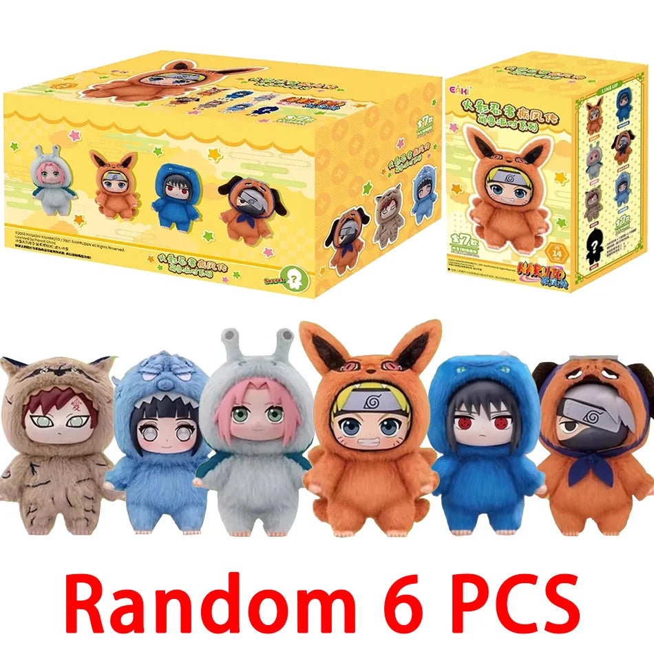*In Stock  Naruto Itachi Sasuke Kakashi Gaara Series Blind Box Trendy Toy Figure Plush Pendant Collection Christmas Gift