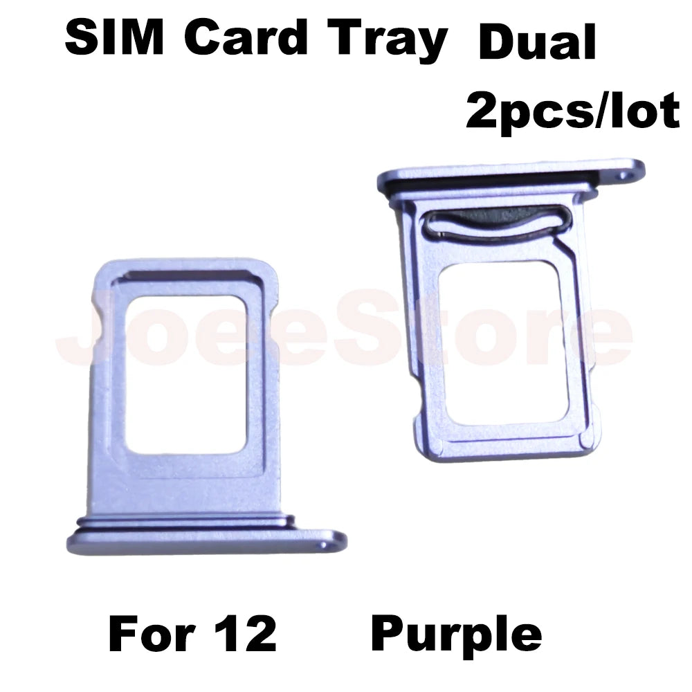 2pcs SIM Card Tray Slot For iphone 12 13 Dual Sim Card Adapter Chip Drawer Holder Replacement Parts