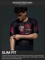 X-TIGER GALE SERIES Men's Cycling Jersey Short Sleeve Slim Fit Rock Punk Style Breathable Maillot for Mountain Road Bike