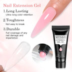 24PCS/Set 20ml Poly Naili Extension Gel  Kit Mini UV Lamp Sealer With Base Top Coat Professional Poly UVNail Gel Kit Starter Kit