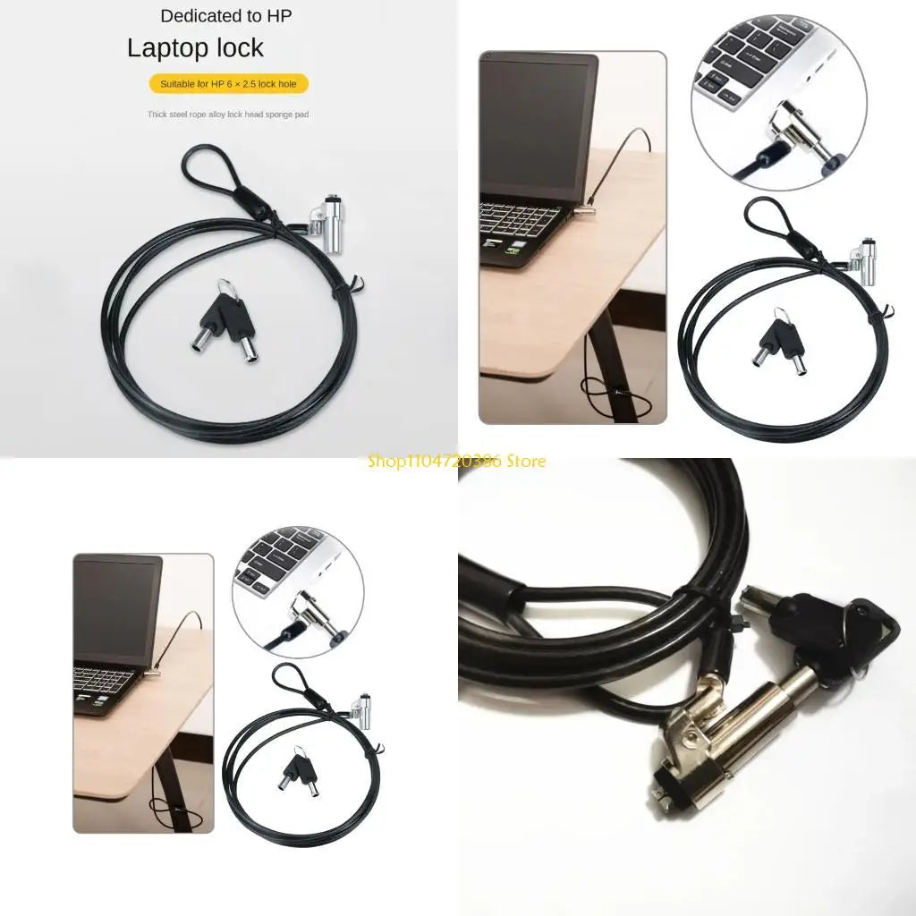 K0EA Laptop Anti Theft Lock Notebook/Laptop Cable Lock Hardware Security Cable Lock for 6x2.5mm Hole Laptops Other Devices Main image