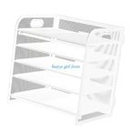 C7AB Multifunction File Letter Tray Organizers with Sliding Drawer and 2 Pen Holder, Space Saving Office Desk Organizers