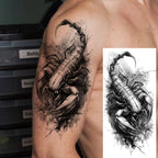 1 Sheet Cobra Snake Dragon Scorpion Temporary Tattoos For Men Women Waterproof Long Lasting Lion Tiger Wolf Fake Tattoo Stickers