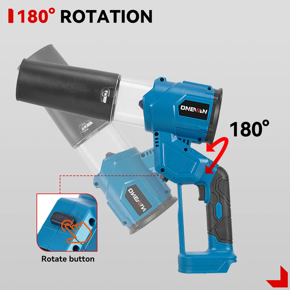 ONEVAN 2IN1 Brushless Electric Turbo Blower 38000RPM Cordless Handheld Dust Leaf Blowing Power Tool For Makita 18V Battery Pin