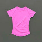 Sport Short Sleeve Top Women Running Sports T Shirt Summer Short Sleeve Round Neck Breathable Gym Vest Yoga Fitness Top