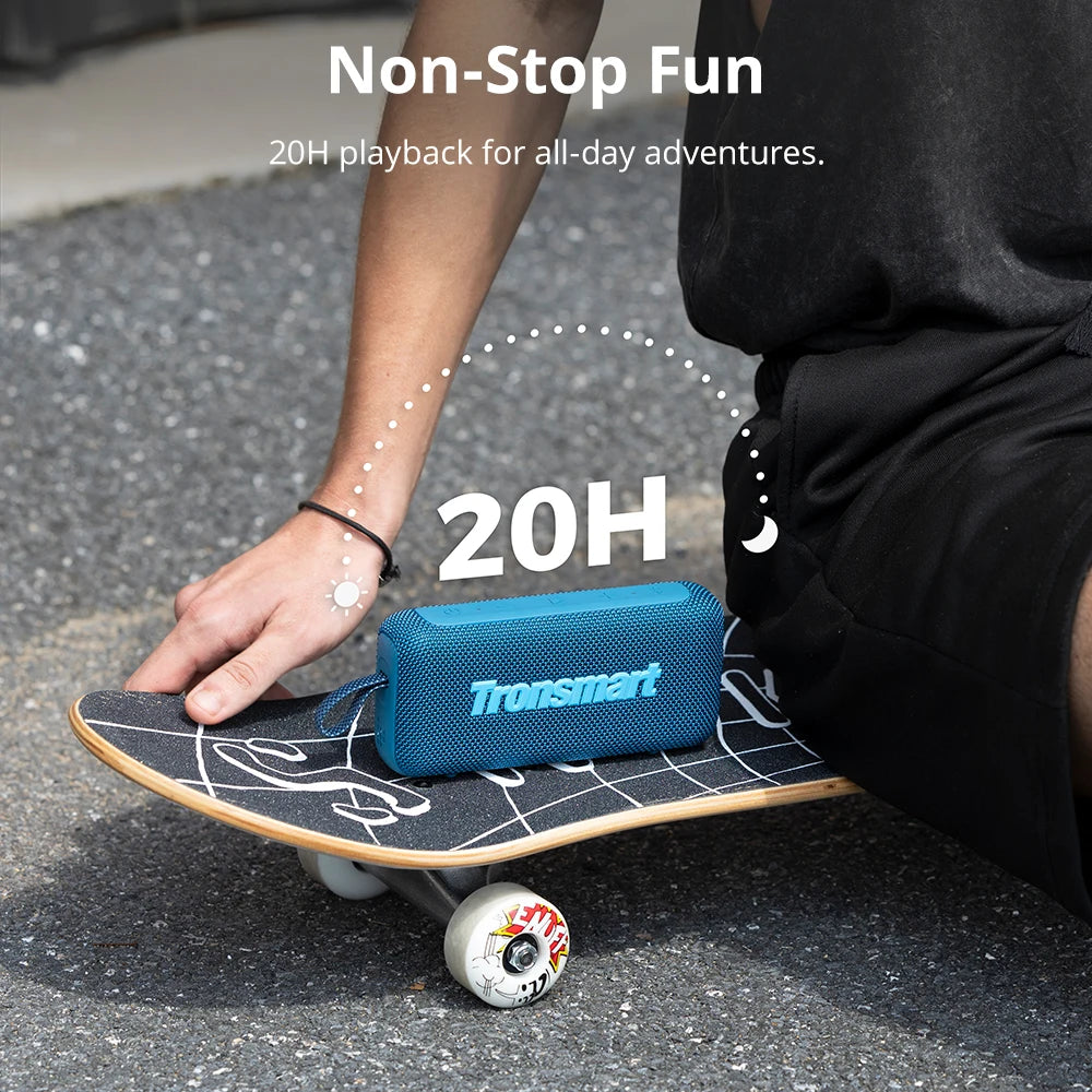 Tronsmart Trip 2 Speaker Portable Bluetoth Speaker with Enhanced Bass, IPX7 Waterproof, 20H Playtime,for Camping, Hiking & Outdoor
