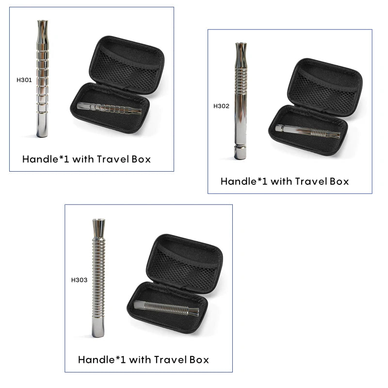Shavcooo Glide Pro 4D Stainless Steel Safety Razor Eco-friendly Dual Half Shaving Shaver for Men Women Gift kit with Travel Box