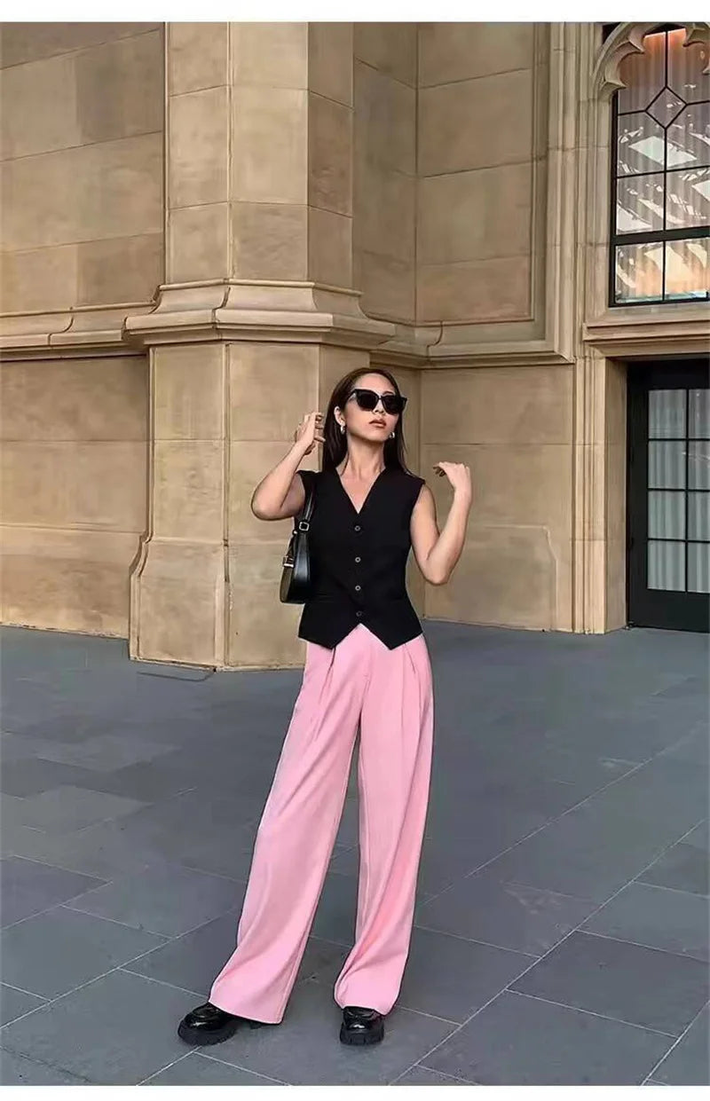 Spring Summer Korean Fashion Vest 2025 New Women Short Fashion V-neck Sleeveless Casual Blazer Waistcoat Coats Female Tops
