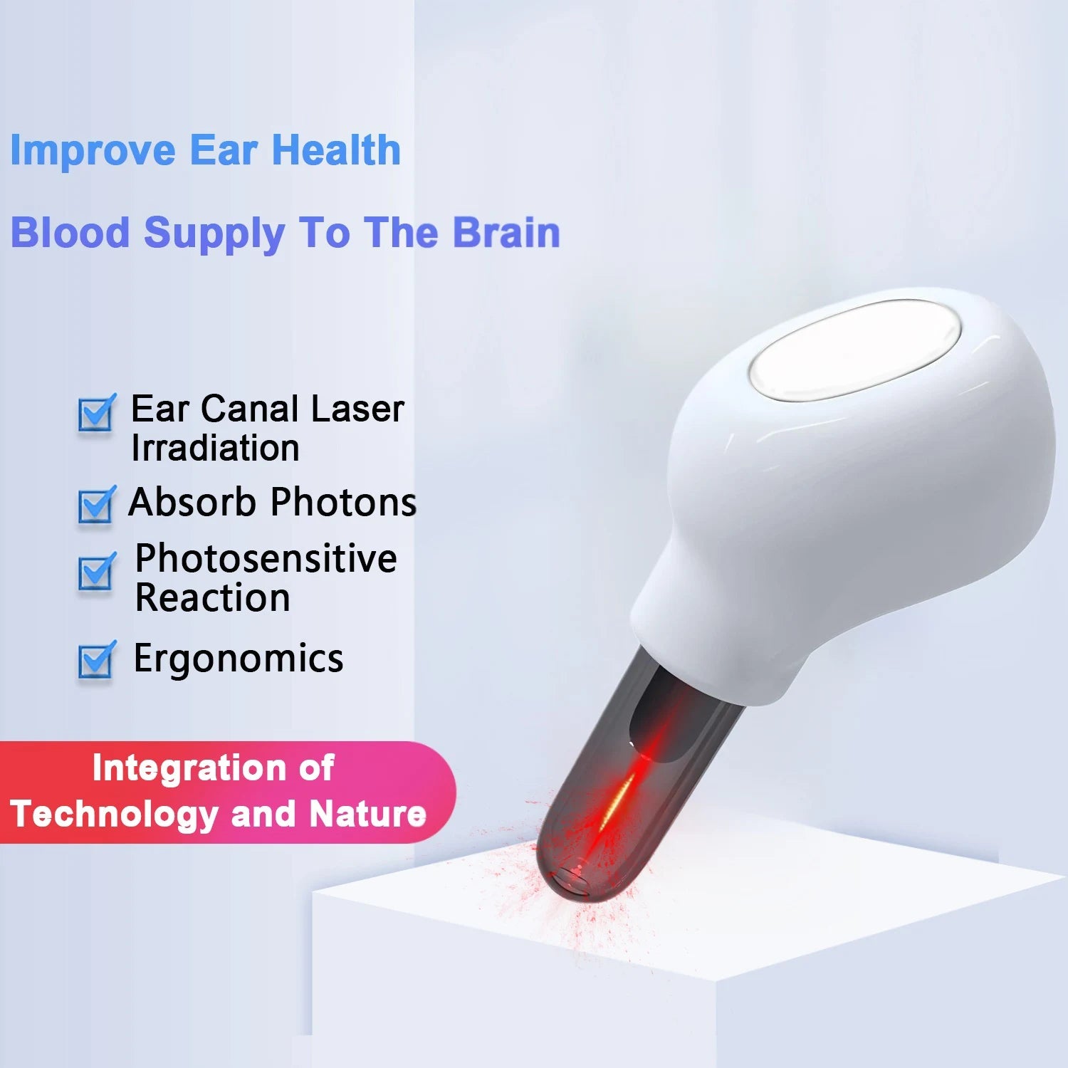 1Pcs Painless 650nm Red Light Otology Laser Therapy Device - Ear Care Instrument for Tinnitus, Otitis Media & Deafness