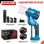 ONEVAN 2IN1 Brushless Electric Turbo Blower 38000RPM Cordless Handheld Dust Leaf Blowing Power Tool For Makita 18V Battery Pin