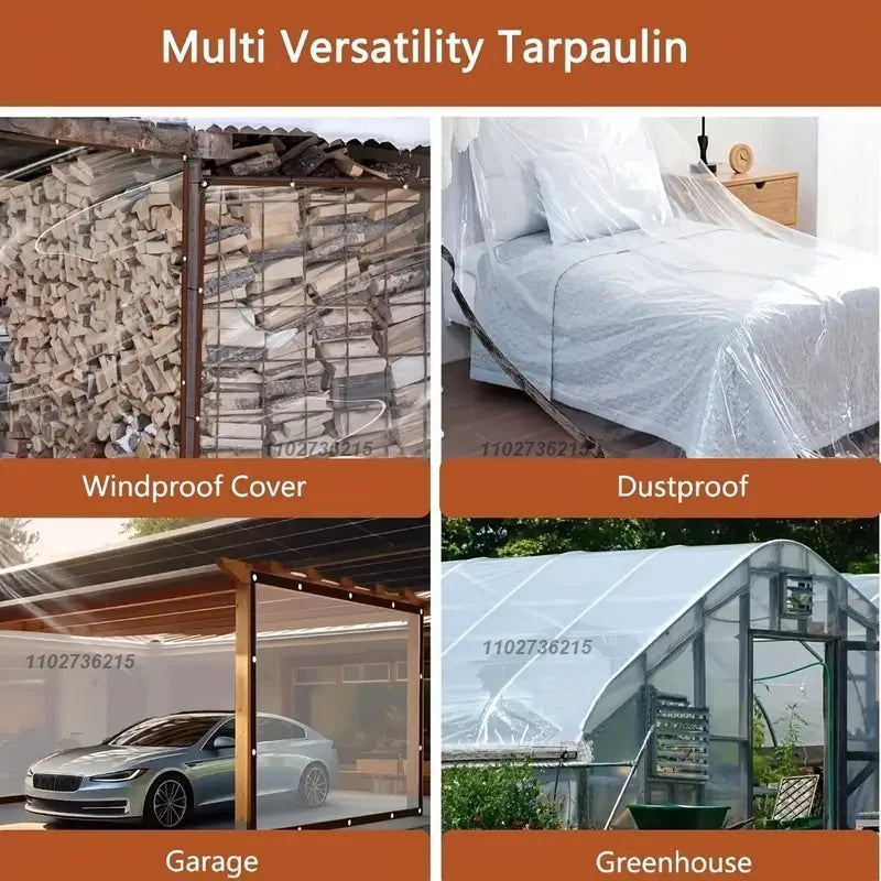 Transparent rainproof shading cloth tarpaulin Lightweight waterproof tarpaulin cover tarpaulin transparent rainproof cloth2X2m