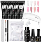 24PCS/Set 20ml Poly Naili Extension Gel  Kit Mini UV Lamp Sealer With Base Top Coat Professional Poly UVNail Gel Kit Starter Kit