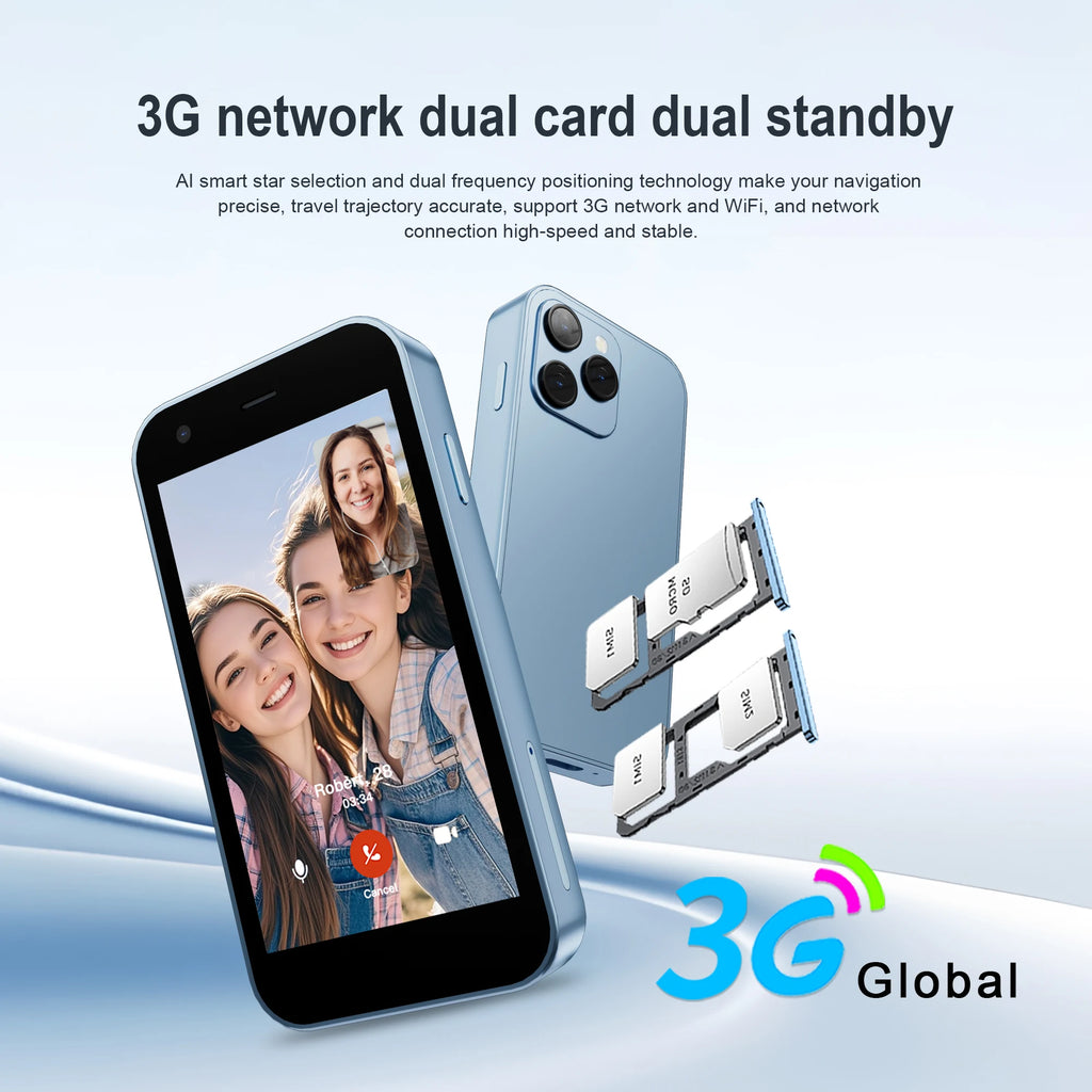 SERVO 15SE Super Mini Smartphone Android System 2GB+16GB Play Store Wifi Dual SIM 3.0" Small Pocket Cheap Smart Phones 3G WCDMA