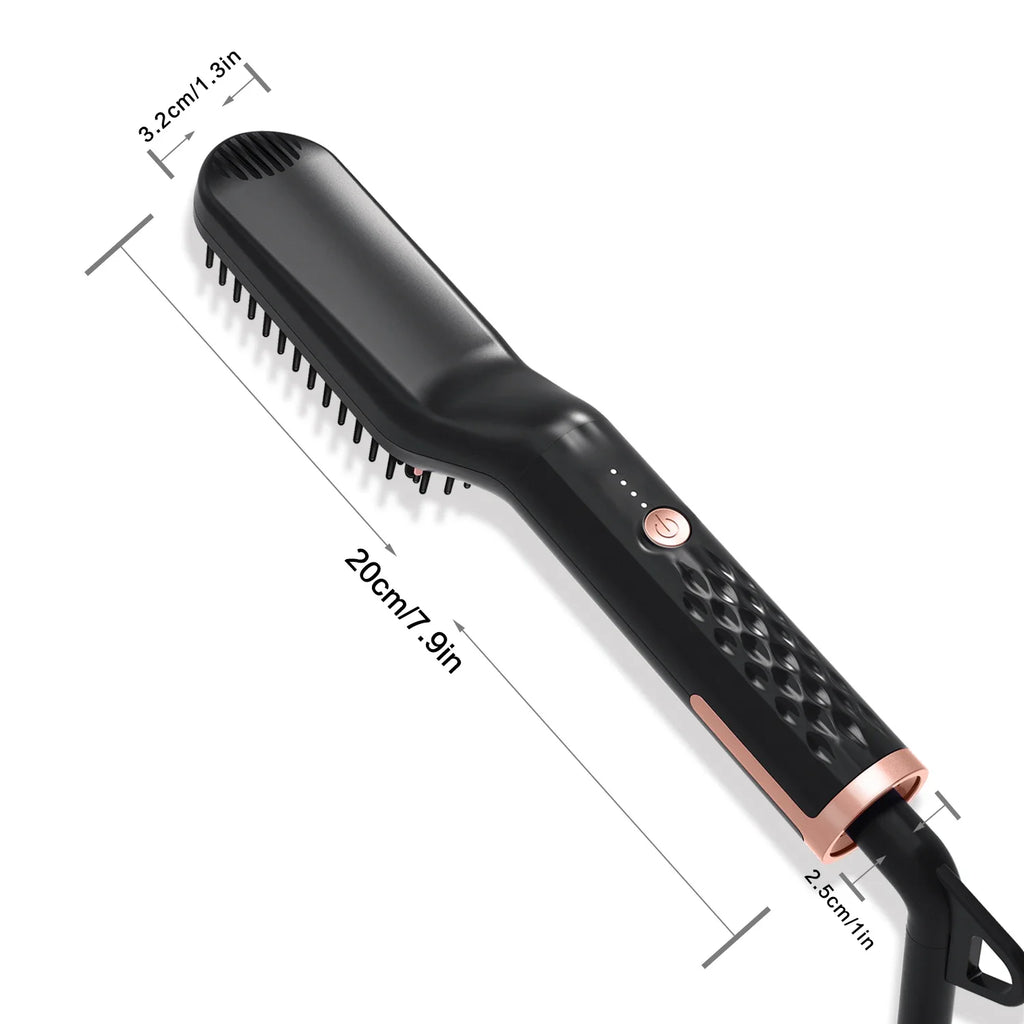 Men's Electric Beard Straightener Negative Ion Hair Straightening Brush Hair Straightener Wet & Dry Quick Styler