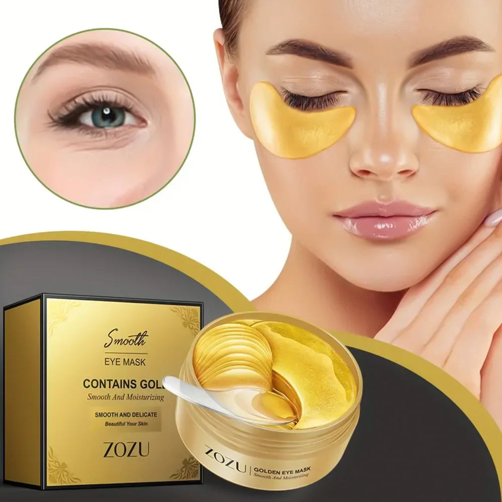 "30pcs 24K Gold Eye Mask Patches - Anti-Aging & Dark Circle Treatment, Hydrating Collagen Boost for Puffy Eyes"