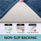 Homaxy Double Frame Velveteen Bathroom Mat Floor Mat Indoor Non Slip Door Mat Dirt Trap Absorbs Water Comfortable Bathroom Mat