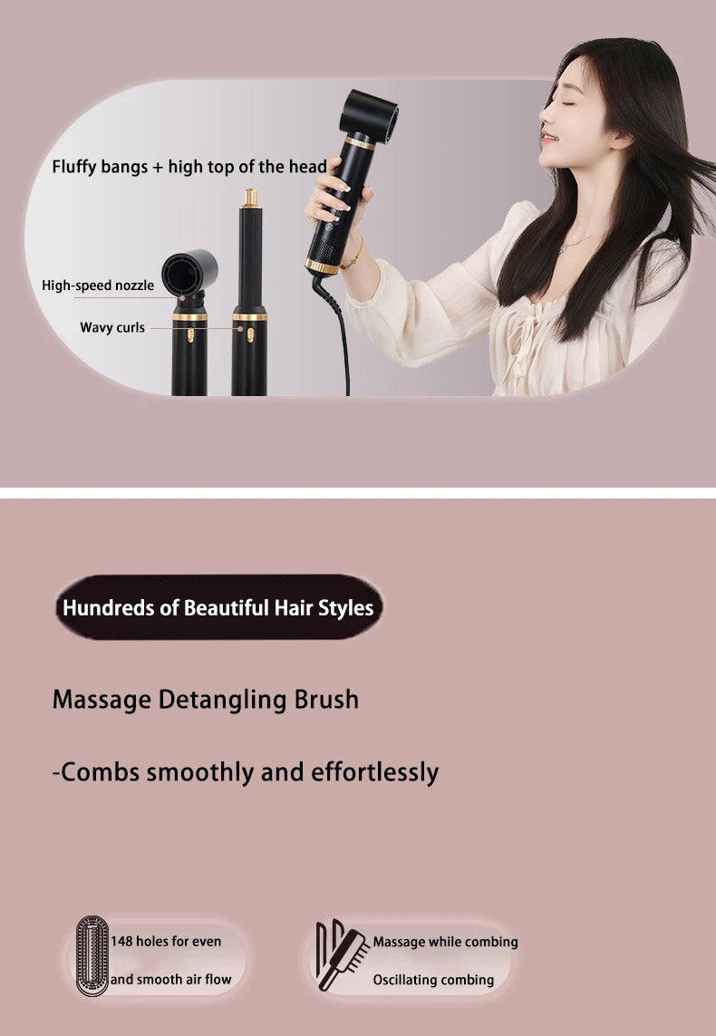 5 in 1 Hair Dryer Brush Hot Comb Set Professional Curling Iron Hair Straightener Styling Tool For Professional Hair Dryer