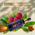 WK JALY Dark Self Tan Drops, Natural Self Tanner, Face & Body Glow with DHA, Carrot Oil, Aloe, Buildable, Streak Free Tan, Vegan