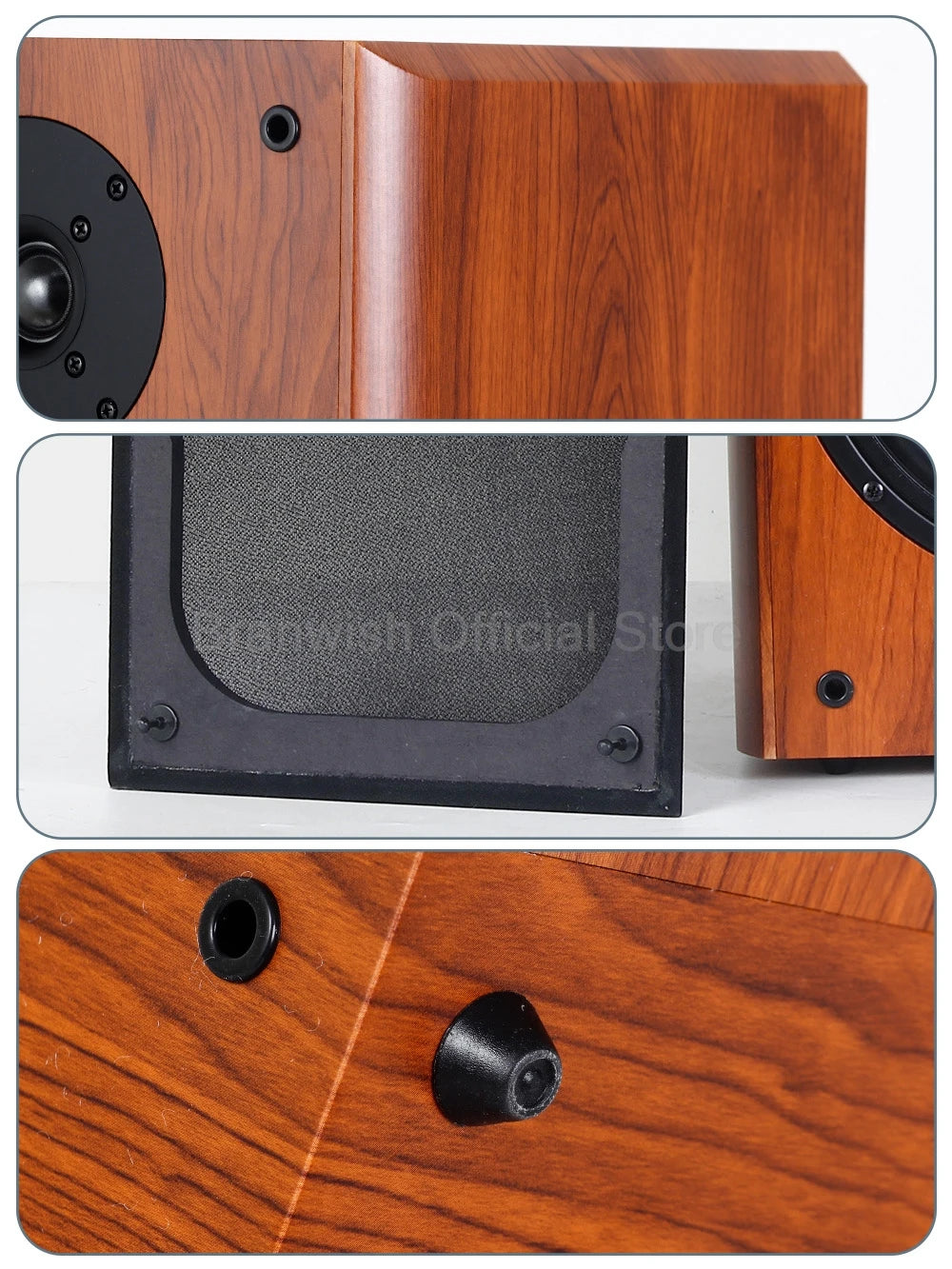 High Power Passive Speakers 8 Inch Floor Standing 3 Way Home Audio System 90dB Sensitivity Wooden Hifi Speakers A Pair