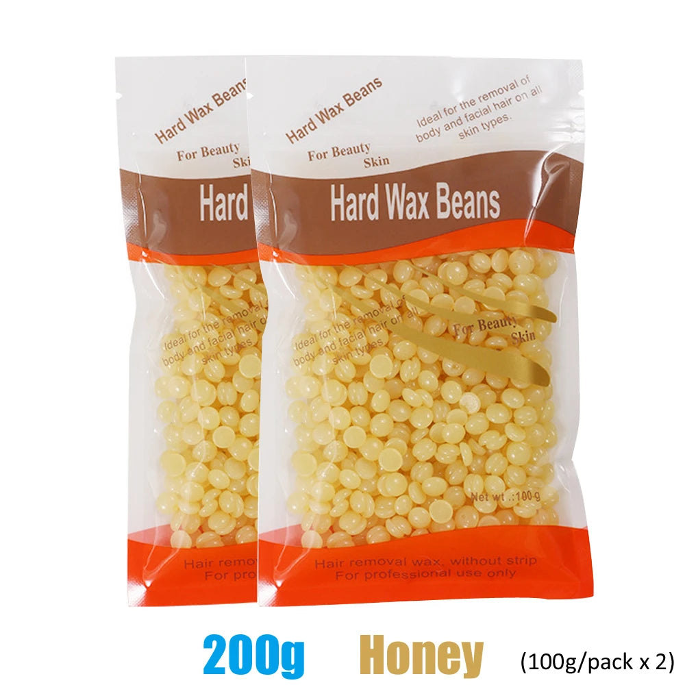 500ML Wax Heater Set For Body Hair Removal Unisex / Black And White Color Electric Display Screen Wax Heater / 200g Wax Beans