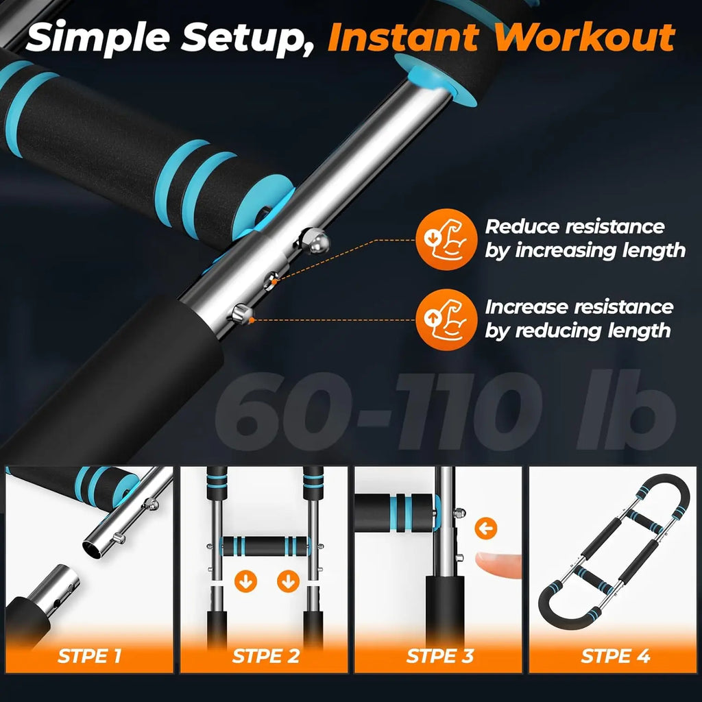 U Shape Arm Trainer Hand Gripper Non-Slip Grip 60-100lb Power Twister Bar Fitness Equipment for Gym Home Muscle Exercise