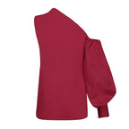 Sexy Off Shoulder Women Shirts Summer Lantern Sleeve Blouse Casual Loose Solid Tops Lady Elegant Blusas Femme Streetwear Shirt