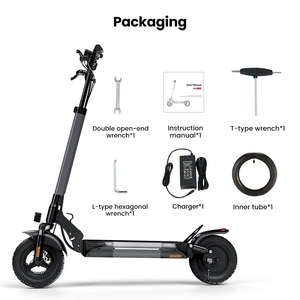 iScooter W9 Electric Scooter for Adults 1000W Motor 48V14AH Battery Foldable E-scooter 10 Inch Tire All-Terrain EScooter