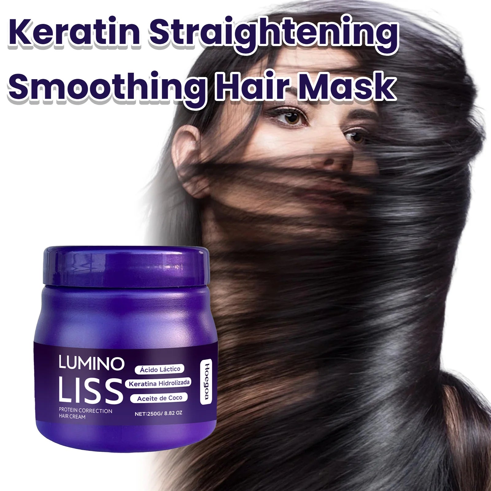 250g Keratin Straightening Hair Mask Restore Hair Soften Gloss Straightener Deep Repair Conditioner For Dry Damaged Frizzy Hair Main image