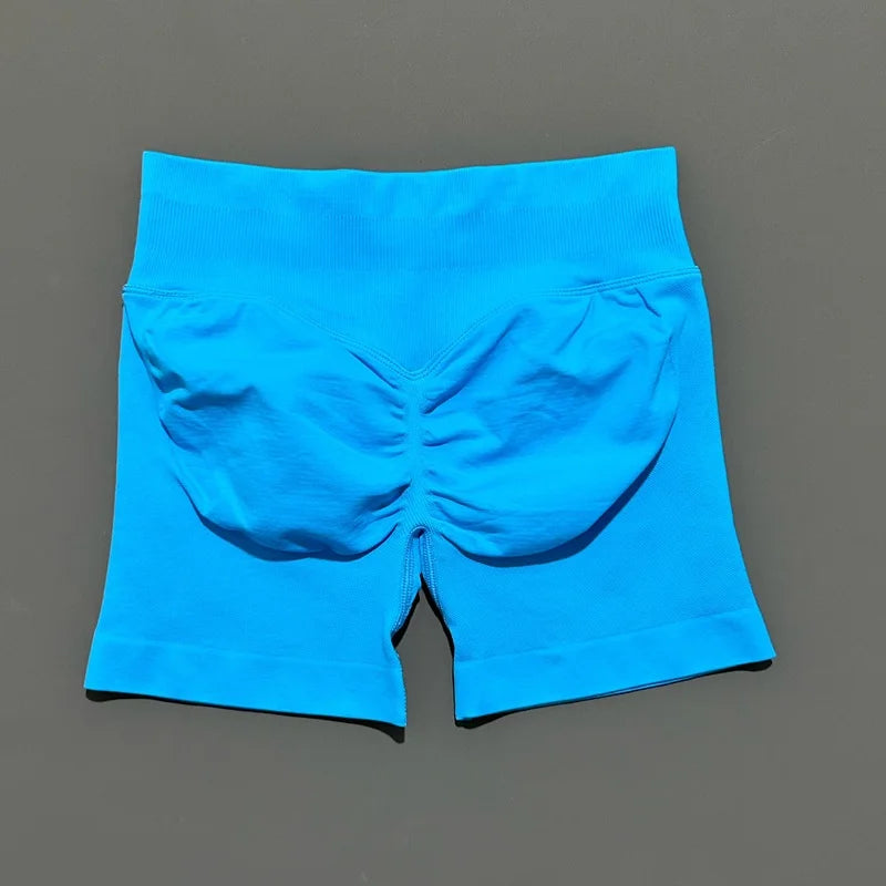 HISTELLO Impacts Shorts 4.5" Women Fitness Sports Biker Shorts Low Waist Gym Short Workout Scrunch Butt Yoga Seamless Leggings