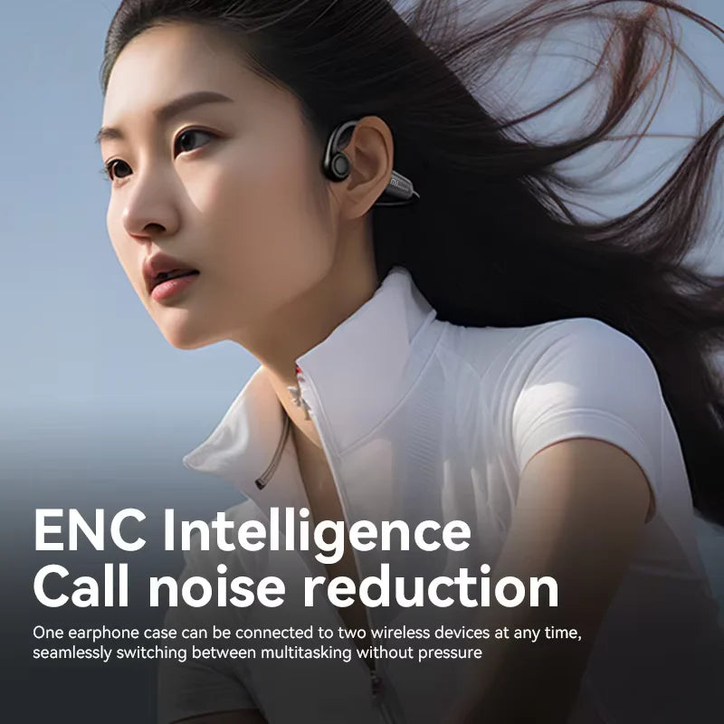 Lenovo Hot Real Bone Conduction Sport Headphone Wireless Earphone Bluetooth-Compatible Headset Hands-free with Mic for Running