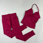 UETEEY Seamless Gym Set Women Tank Tops High Waist Scrunch Yoga Leggings Fitness Clothes Workout Sets Gym Suit Activewear