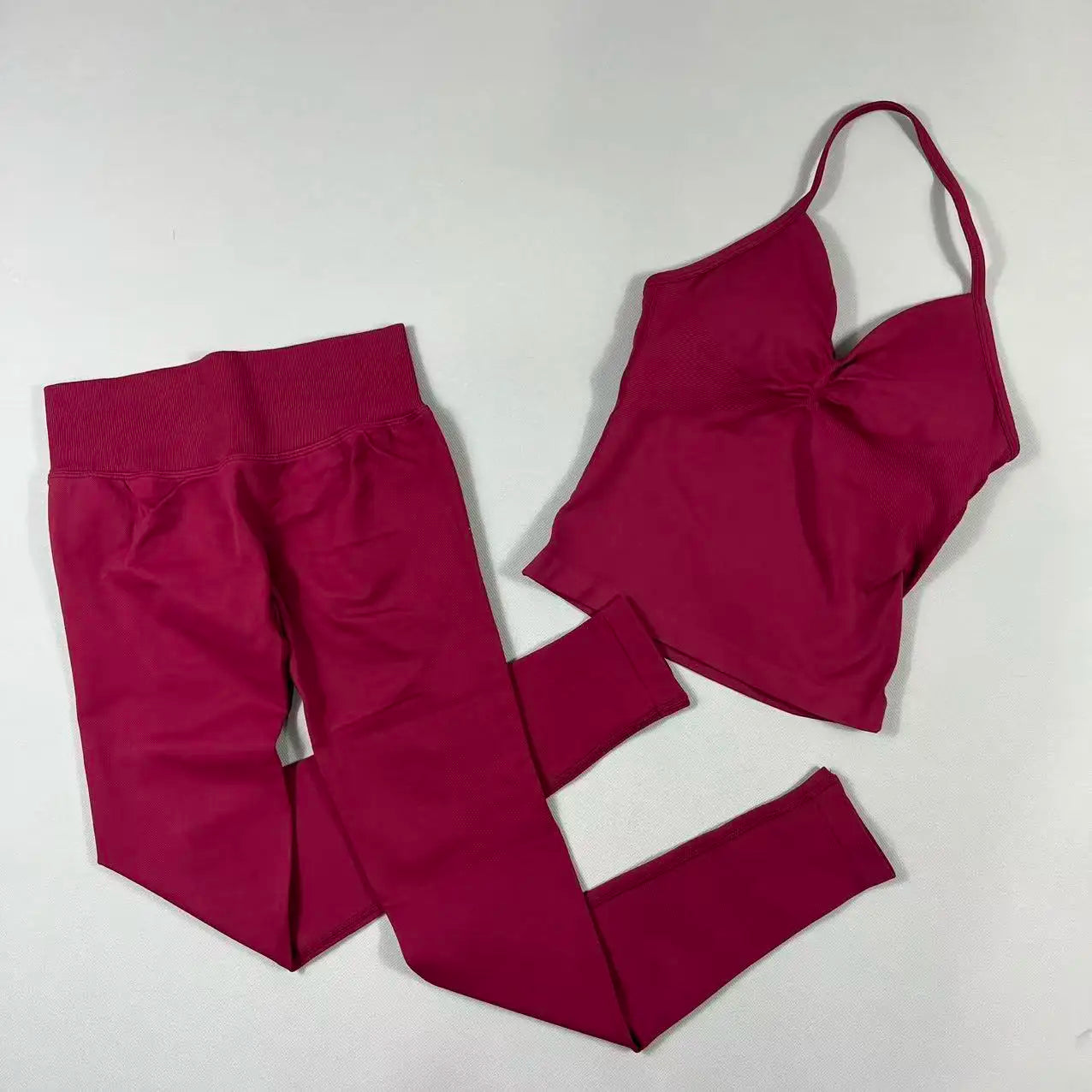 UETEEY Seamless Gym Set Women Tank Tops High Waist Scrunch Yoga Leggings Fitness Clothes Workout Sets Gym Suit Activewear