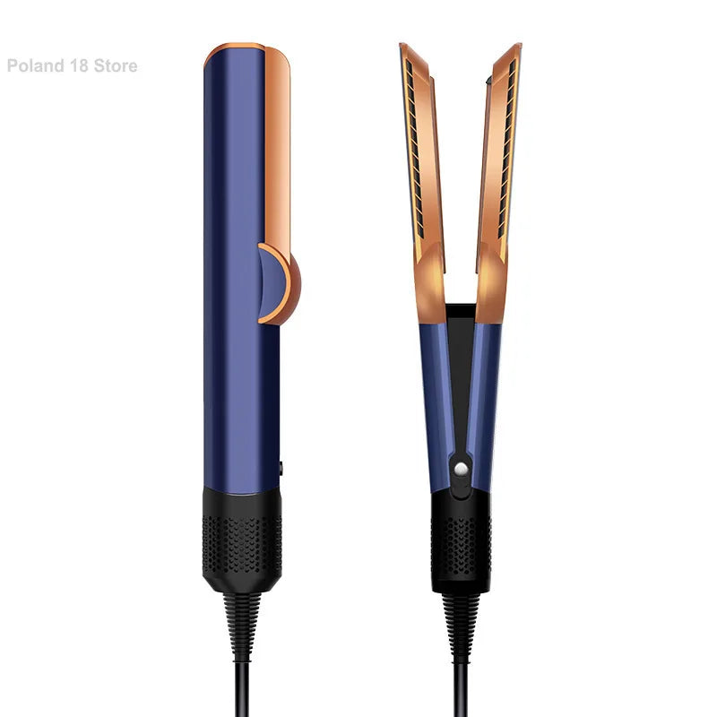 Professional 2 In 1 Hot Air Flat Iron Hair Straightener Dryer With Negative Ions Smooth Frizz-Free Hair Styling Tool
