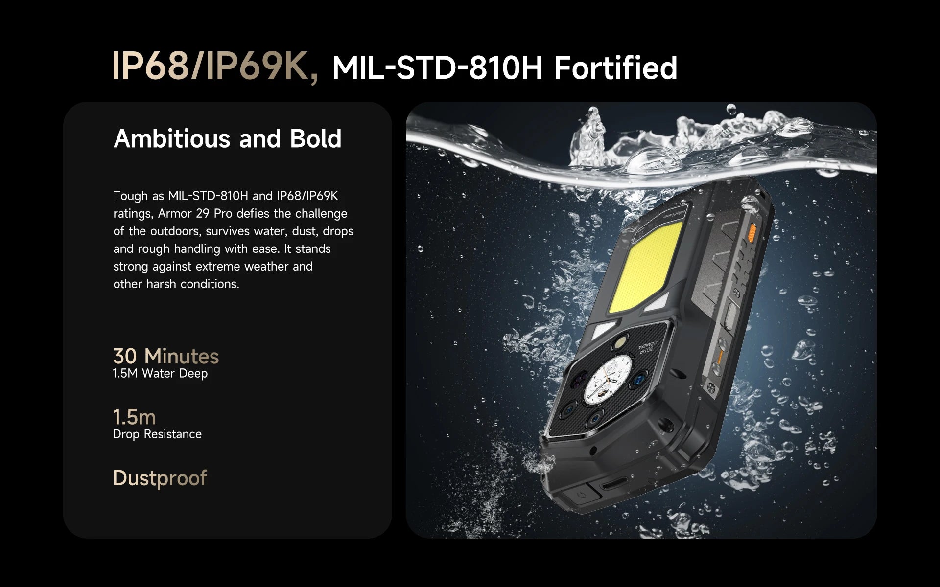 Ulefone Armor 29 Pro 5G AI Rugged Phone 6.67" 120Hz Up to 32GB RAM 512GB ROM 21200mAh 120W 64MP Night Vision Mobile Phone