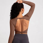 Cloud Hide Black Beauty Back Yoga Shirts Women Long Sleeve Blouse Plus Size Sports Gym Fitness Top Running T-Shirt Workout Shirt