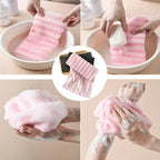 New Japanese Gentle Bath Rubbing Washcloth Nylon Bath Towel Back Exfoliating Scrub Shower Brush Sponge Body Bathroom Accessories